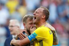 MS ve fotbale 2018: Radost fotbalistů Švédska