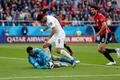 fotbal, MS 2018, Egypt - Uruguay, Muhammad Šanáví a Luis Suárez