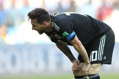 Zklamaný Lionel Messi po zápase Argentina - Island na MS 2018