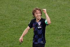 Luka Modrič slaví druhý gól v zápase Argentina - Chorvatsko na MS 2018