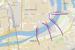 Provizorní most mezi Libní a Holešovicemi