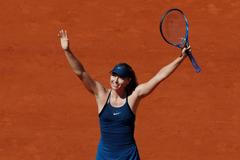 Maria Šarapovová v prvním kole French Open 2018