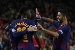 Lionel Messi, Ousmane Dembelé a Luis Suárez
