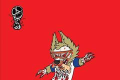 Plakáty odsuzující MS ve fotbale v Rusku