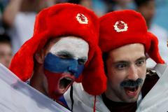 Fanoušci na zápase Rusko - Chorvatsko na MS 2018