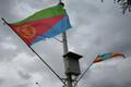 Eritrejská a etiopská vlajka v Addis Abebě