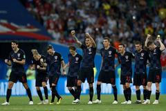 Chorvati slaví postup po zápase Rusko - Chorvatsko na MS 2018