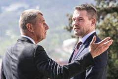 Český premiér Andrej Babiš a slovenský premiér Peter Pellegrini v Kramářově vile