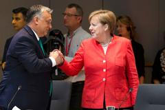 Angela Merkelová a Viktor Orbán