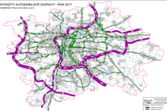 Intenzita dopravy v Praze