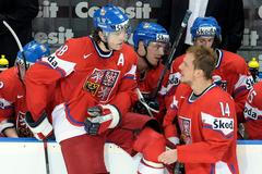 Petr Vampola (vpravo) a Jaromír Jágr na MS v hokeji 2010 v Německu