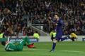 Čtvrtfinále Ligy mistrů 2018, Barcelona - AS Řím: Lionel Messi slaví gól v síti AS Řím