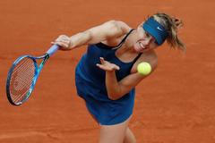 Maria Šarapovová v prvním kole French Open 2018