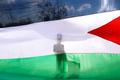 Protesty kvůli otevření americké ambasády v Jeruzalémě. Palestinská vlajka.