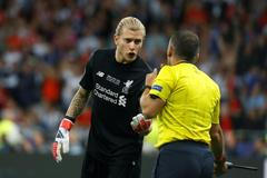 fotbal, Liga mistrů 2017/2018, Real Madrid - Liverpool, brankář Liverpoolu Loris Karius