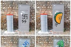 Hákové kříže mění v jídlo. Umělec bojuje proti neonacismu pomocí graffiti