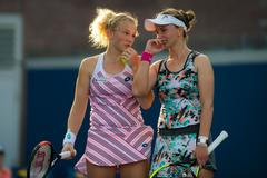 Barbora Krejčíková a Kateřina Siniaková na US Open 2018