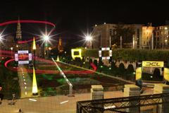 Závody dronů v Bruselu.