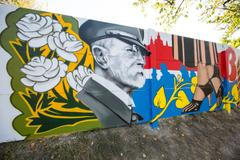 Streetart - graffiti - v obci Chýně ke sto letům Československa