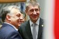 Andrej Babiš a Viktor Orbán v Bruselu