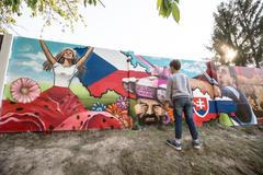 Streetart - graffiti - v obci Chýně ke sto letům Československa