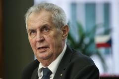 Miloš Zeman na tiskové konferenci v Německu