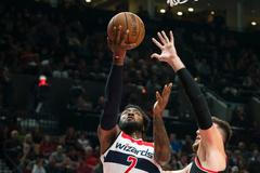 John Wall a Jeff Nurkic v NBA 2018-19