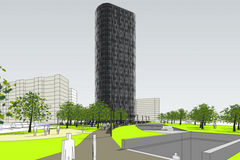 Praha 11 Litochlebské náměstí Mrakodrap