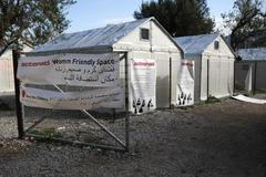 Lesbos, Řecko - záchytný uprchlický tábor