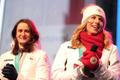 Ester Ledecká, Martina Sáblíková, přivítání na Staroměstském náměstí po návratu z OH v Pchjongčchangu