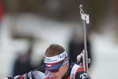 Ondřej Moravec ve stíhačce SP v Novém Městě na Moravě 2018.