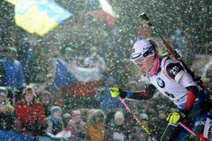 Eva Puskarčíková ve sprintu SP v Novém Městě na Moravě 2018.