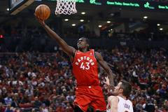 Pascal Siakam a Kevin Love v NBA 2018-19