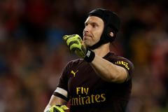 Petr Čech v přípravě proti Chelsea (2018)