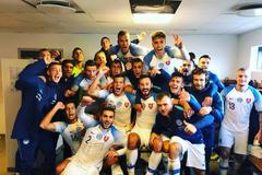 fotbal, kvalifikace ME do 21 let, Island 21 - Slovensko 21, brankář Marek Rodák dává gól