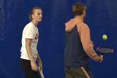 Jak vypadal přípravný trénink Petry Kvitové před Turnajem mistryň?