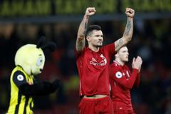 Dejan Lovren slaví vítězství Liverpoolu