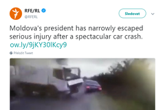 Záběr z dopravní nehody moldávského prezidenta