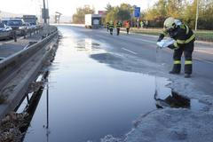 Hasiči, únik chemikálie