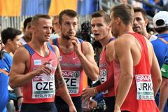Česká štafeta mužů na 4x100 m na ME v atletice v Berlíně 2018