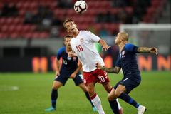fotbal, přátelský zápas, Slovensko - Dánsko, Rasmus Gaudin a Vladimír Weiss