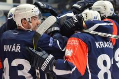 Čtvrtfinále hokejové Ligy mistrů 2018/19: Radost hokejistů Plzně v zápase proti švédské Skelleftei
