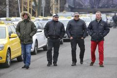 Protest taxikářů v Praze