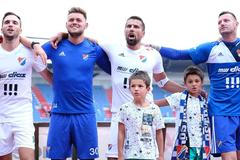 Baník vs. Příbram (podzim 2018): Milan Baroš při děkovačce po zápase