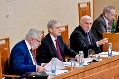 Jiří Oberfalzer, Jan Horník, Jiří Růžička a předseda Senátu, politik Jaroslav Kubera