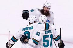 Radim Šimek, Joe Pavelski, Brent Burns