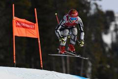 lyžování, Světový pohár 2018, Ester Ledecká při druhém sjezdu v Lake Louise