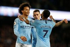 Sterling, Sané a Foden slaví branku Manchesteru City