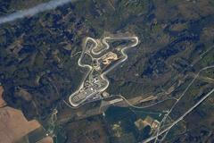 Masarykův okruh z vesmíru při závodě MotoGP v Brně 2018.