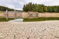 České sucho v obrazech: Vyschlá přehrada Pařížov a slunečnice spálené sluncem